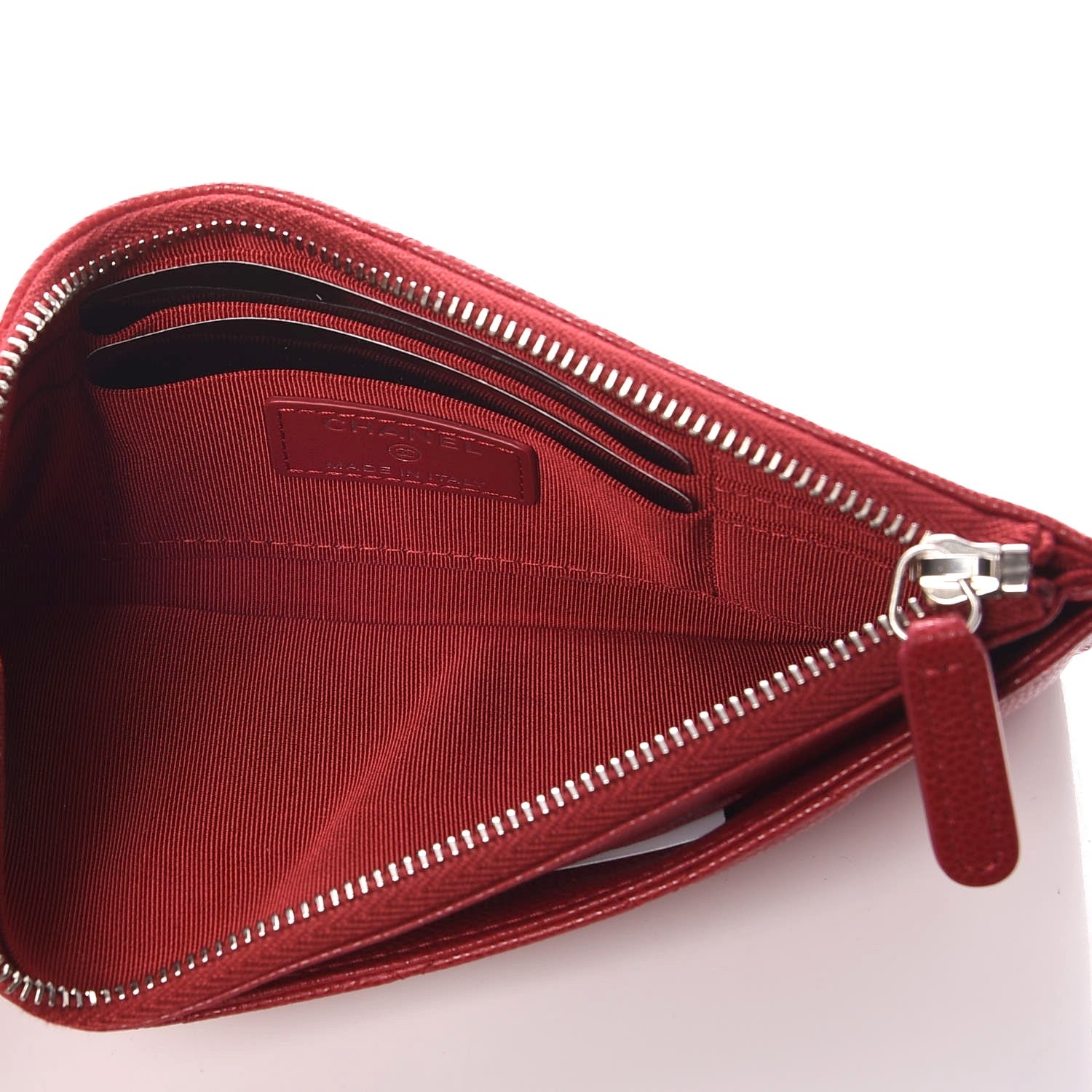 Chanel Iridescent Caviar Quilted Classic Zip Pouch Pink 5 of 8