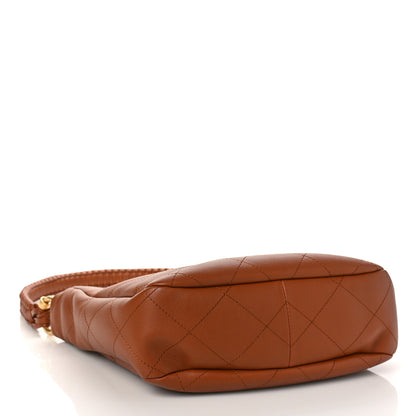 Chanel Calfskin Quilted Braided Handle Chain Hobo Brown 4 of 10