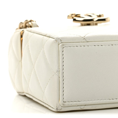 Chanel Lambskin Quilted Small Box With Chain White 10 of 14