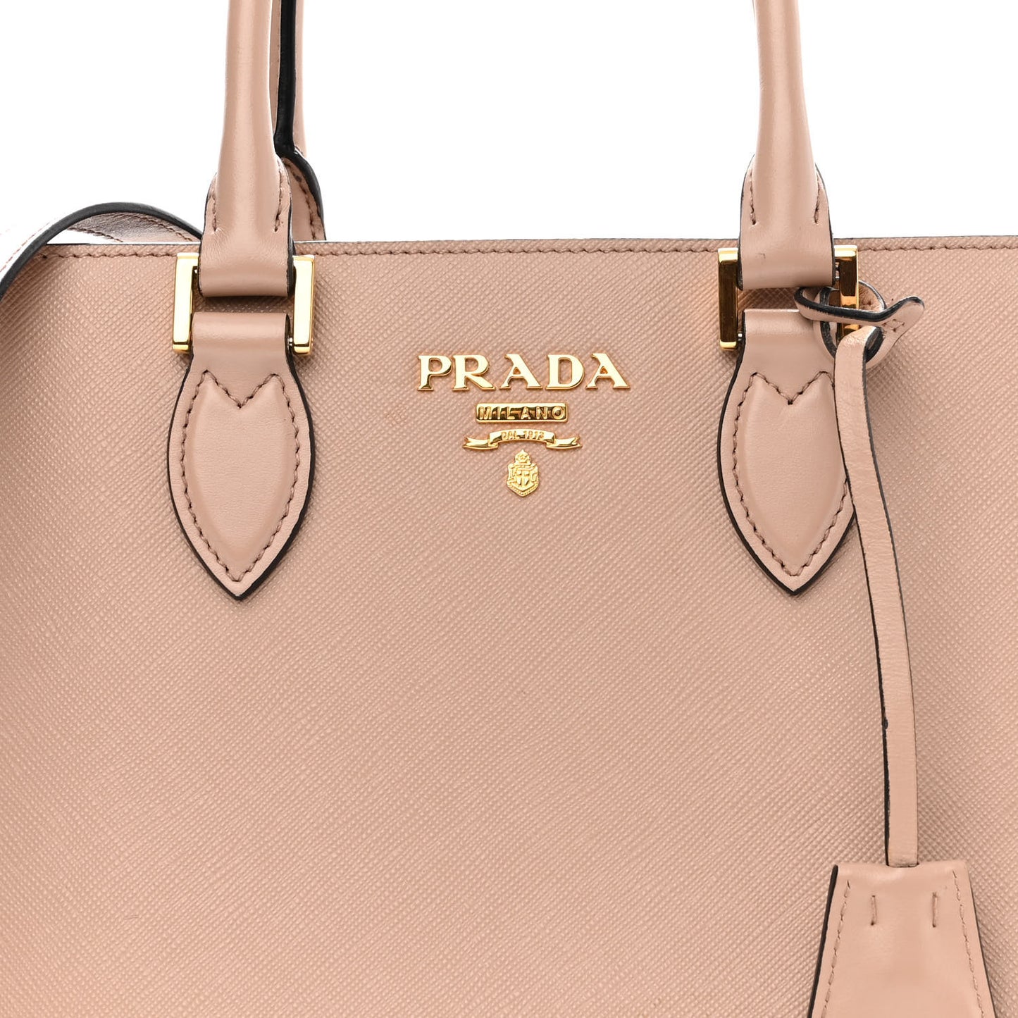 Saffiano Soft Calfskin Small Zippered Tote Cipria