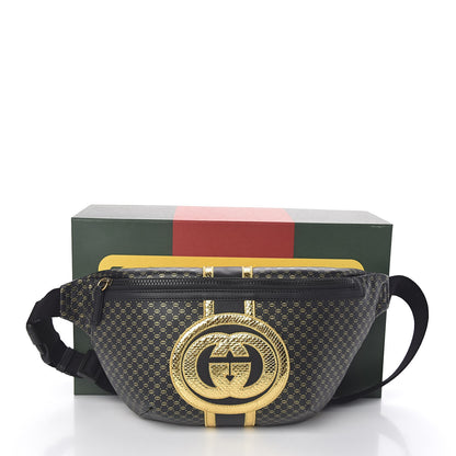 Gucci X DAPPER DAN Calfskin Laminated Ayers GG Micro Monogram Mens Belt Bag Black 12 of 12