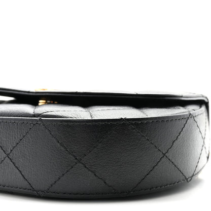 Chanel Shiny Aged Calfskin Quilted Top Handle Clutch With Chain Black 10 of 11