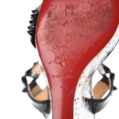Christian Louboutin Patent Barboullaga 140 Spikes Cork Wedges 41 Black 7 of 7