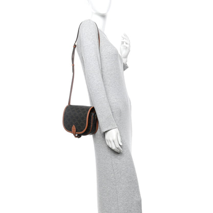 Celine Triomphe Canvas Medium Folco Bag Tan 2 of 11