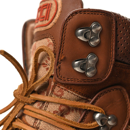 Gucci X SEGA Suede Calfskin GG Monogram Womens Flashtrek High-Top Sneakers 36 New Cuir Beige Ruggine 9 of 10