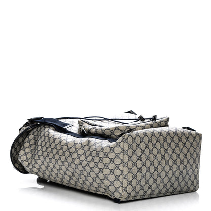 Gucci GG Supreme Monogram Large Interlocking G Double Buckle Backpack Navy 4 of 7