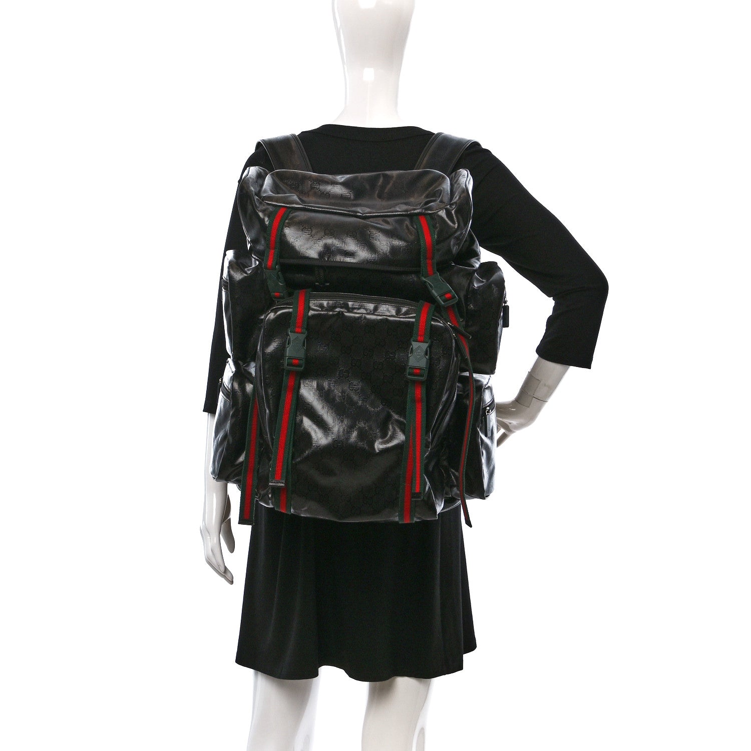 Gucci GG Crystal Monogram Web Backpack Black 2 of 10