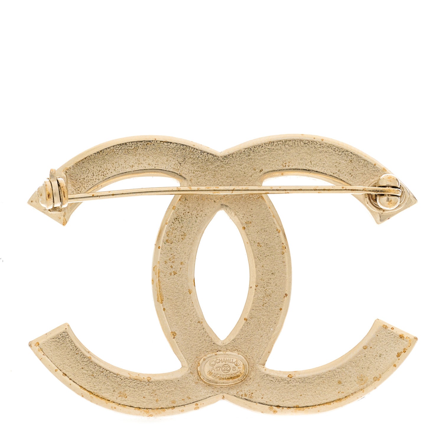 Chanel Crystal CC Brooch Light Gold 4 of 5