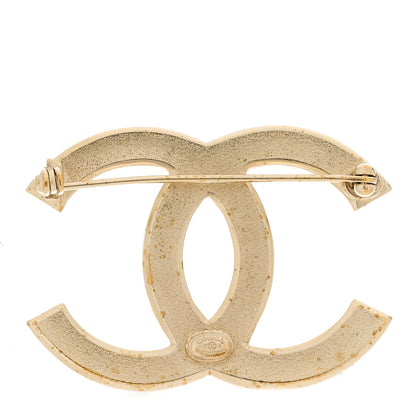Chanel Crystal CC Brooch Light Gold 4 of 5