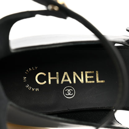 Chanel Calfskin Pearl Gladiator Sandals 41 Black 7 of 8
