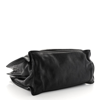 Prada Glace Calfskin Etiquette Shopping Bag Black Astrale 4 of 10