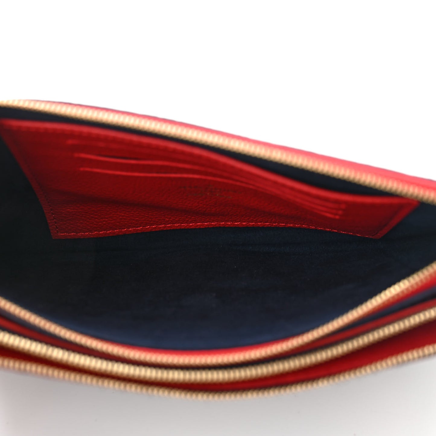 Empreinte Double Zip Pochette Marine Rouge