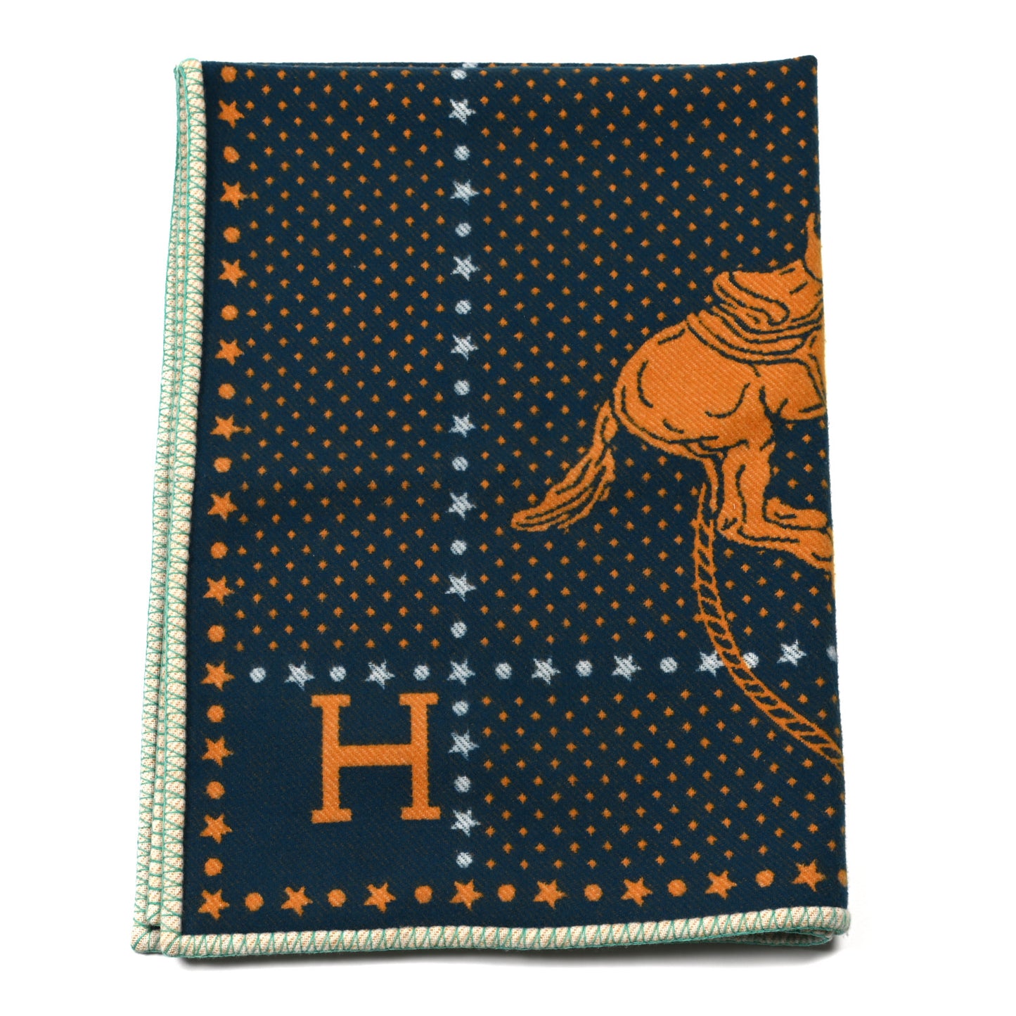 Wool Cashmere Western And Company Blanket Indigo