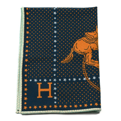 Hermes Wool Cashmere Western And Company Blanket Indigo 1 of 3