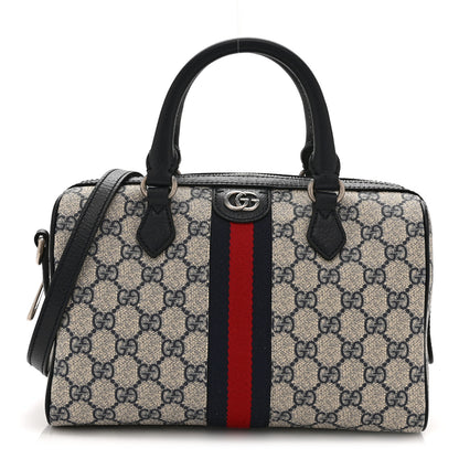 Gucci GG Supreme Monogram Web Small Ophidia Top Handle Bag Beige Blue 1 of 11