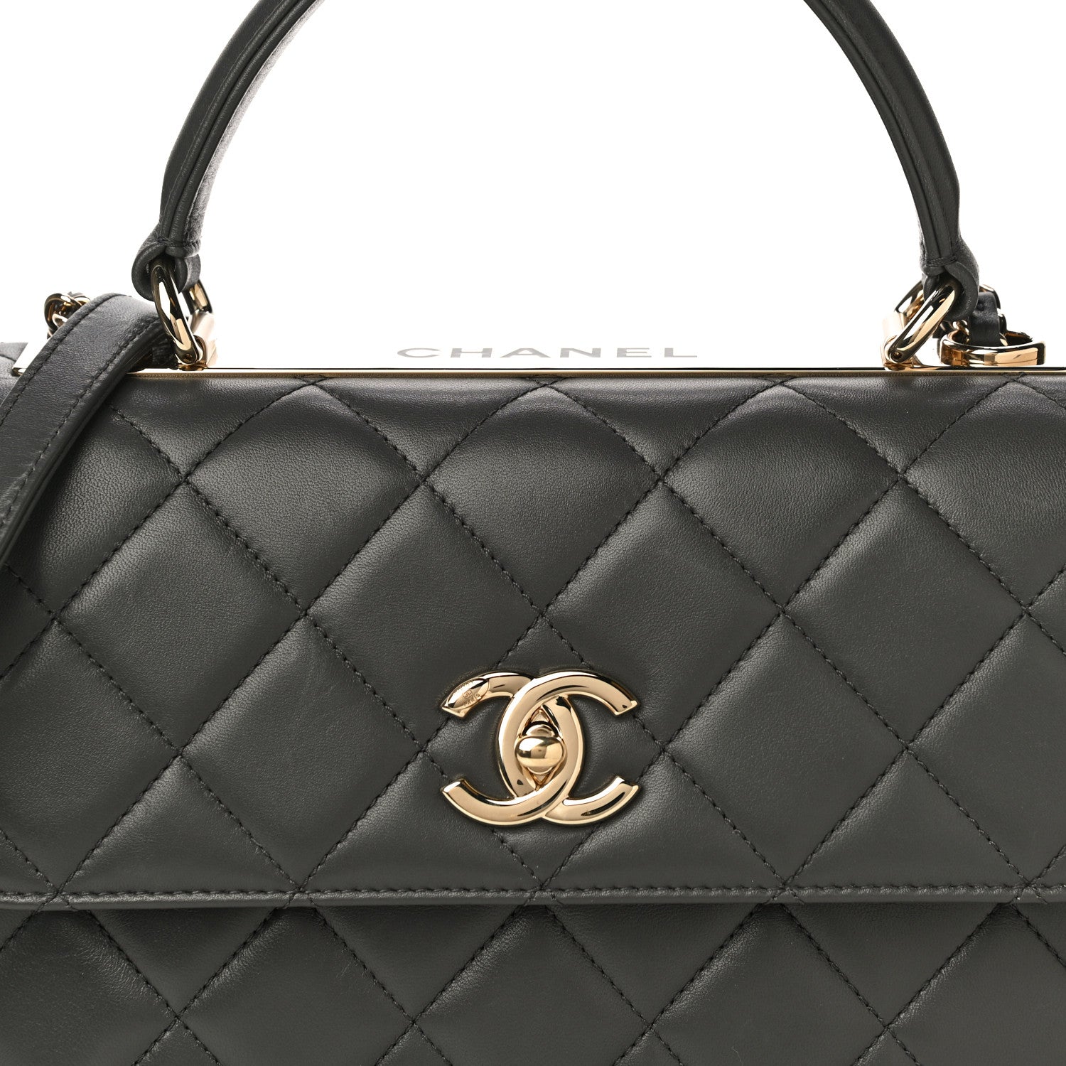 Chanel Lambskin Quilted Small Trendy CC Dual Handle Flap Bag Dark Grey 8 of 18