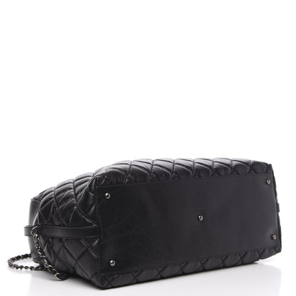 Chanel Aged Calfskin Quilted Large Bowling Bag Black 3 of 10