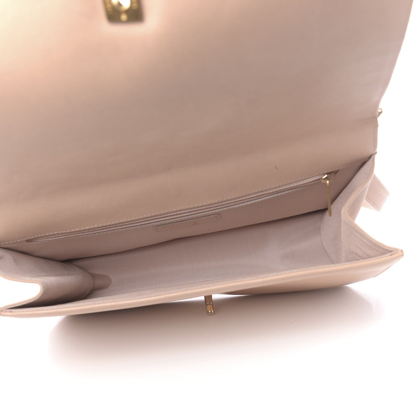 Lambskin Quilted Flap Beige
