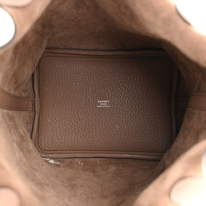 Hermes Taurillon Clemence Picotin Lock 18 PM Beige De Weimar 5 of 14