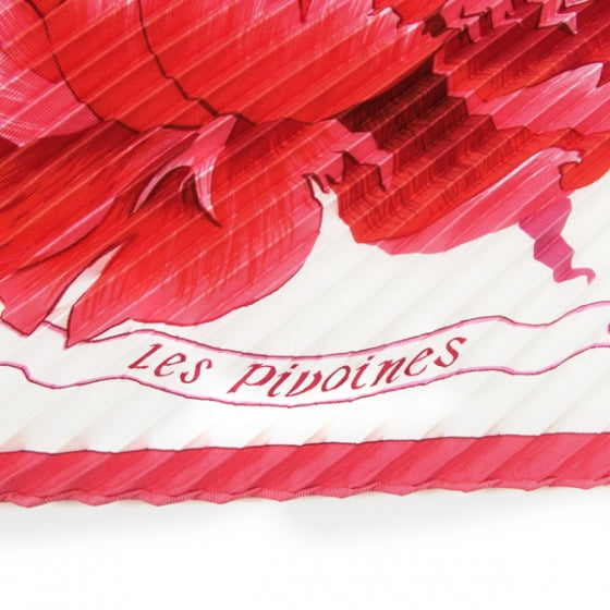 Hermes Silk Plisse Les Pivoines Scarf 7 of 8