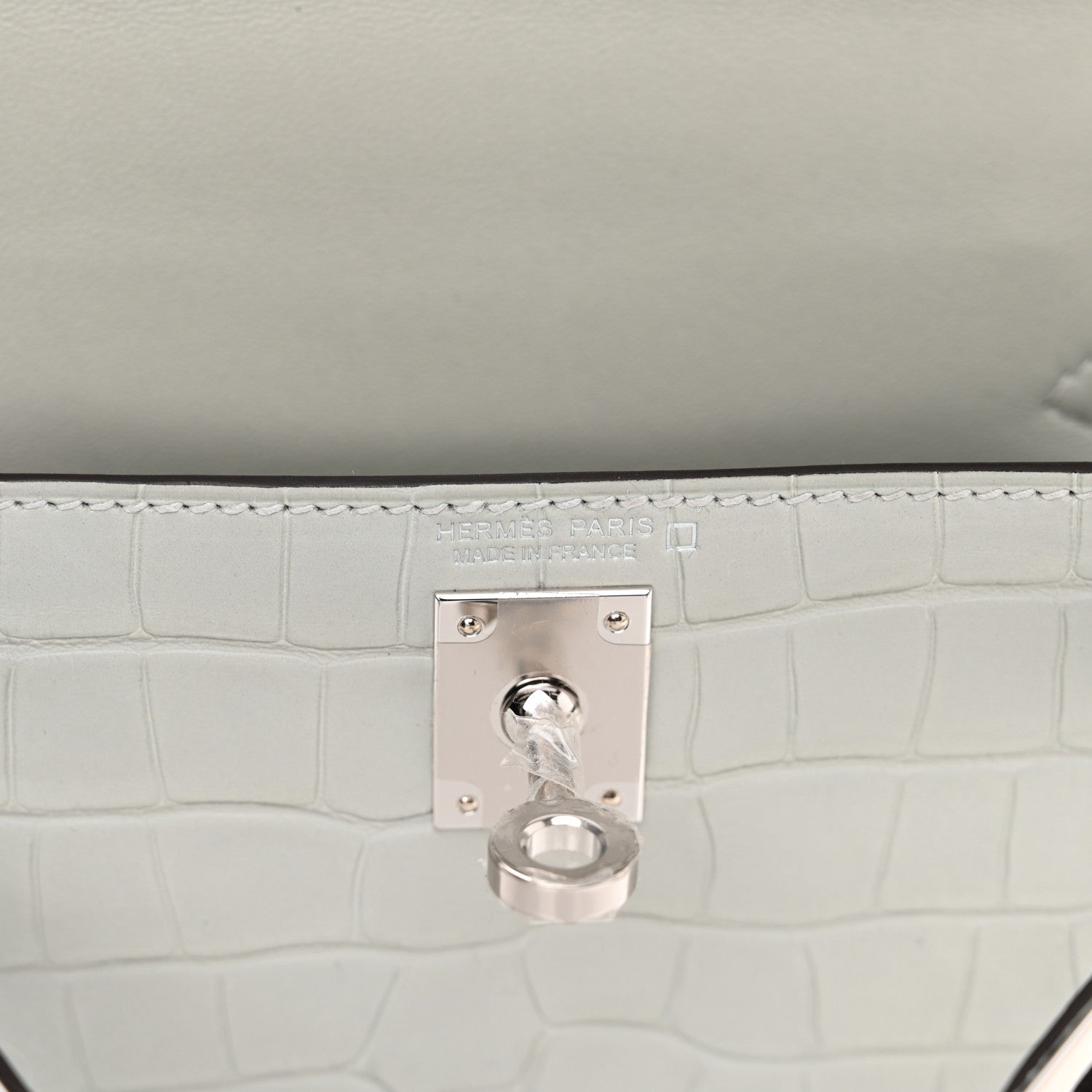 Hermes Matte Alligator Mini Kelly Sellier 20 Gris Neve 5 of 9