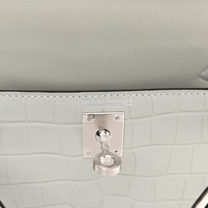 Hermes Matte Alligator Mini Kelly Sellier 20 Gris Neve 5 of 9