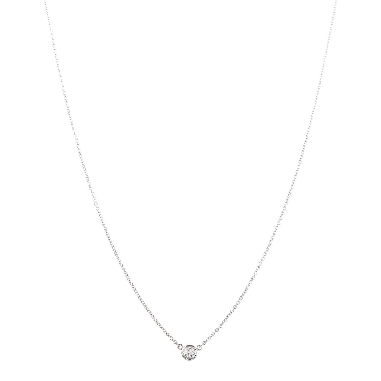 Platinum Diamond .14ct Elsa Peretti Diamonds by the Yard Pendant Necklace