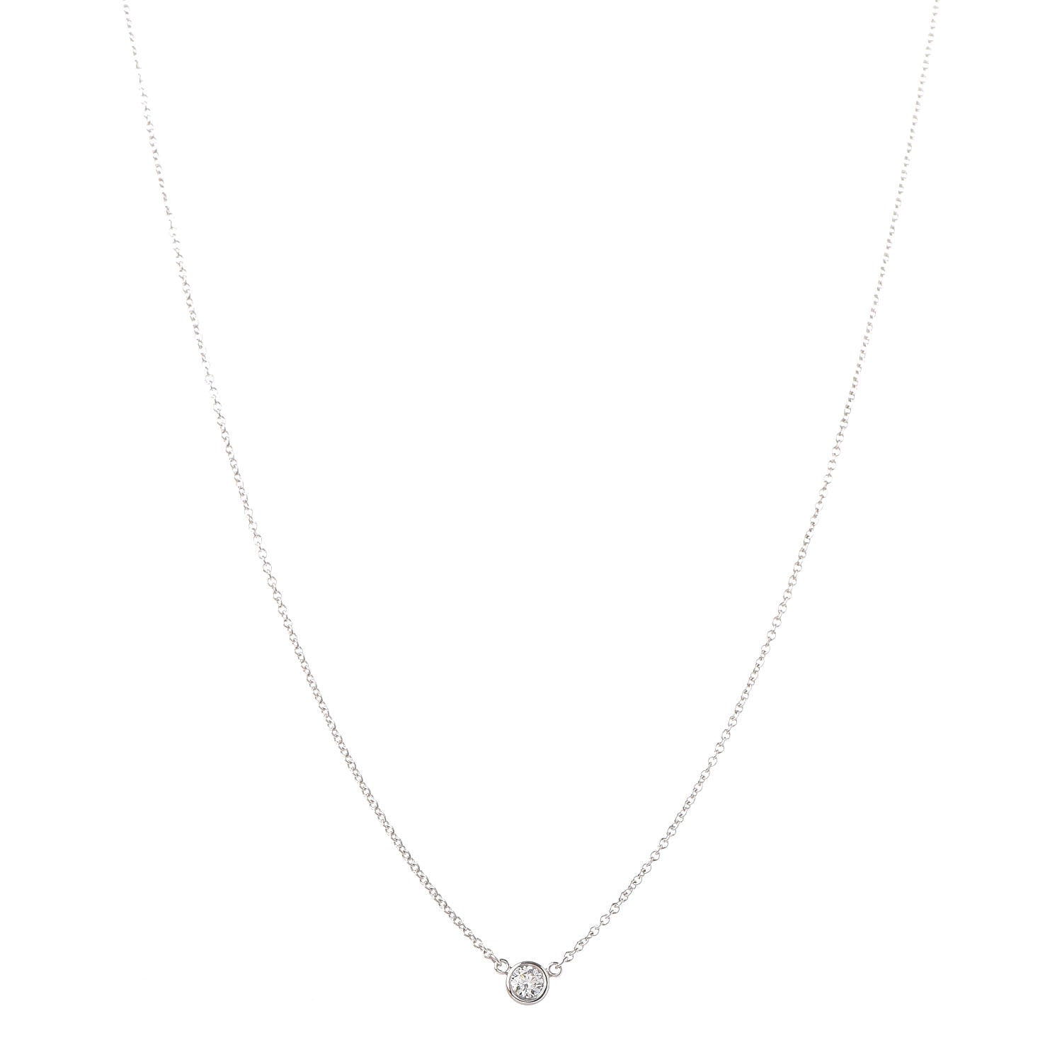 Tiffany Platinum Diamond .14ct Elsa Peretti Diamonds by the Yard Pendant Necklace 1 of 7
