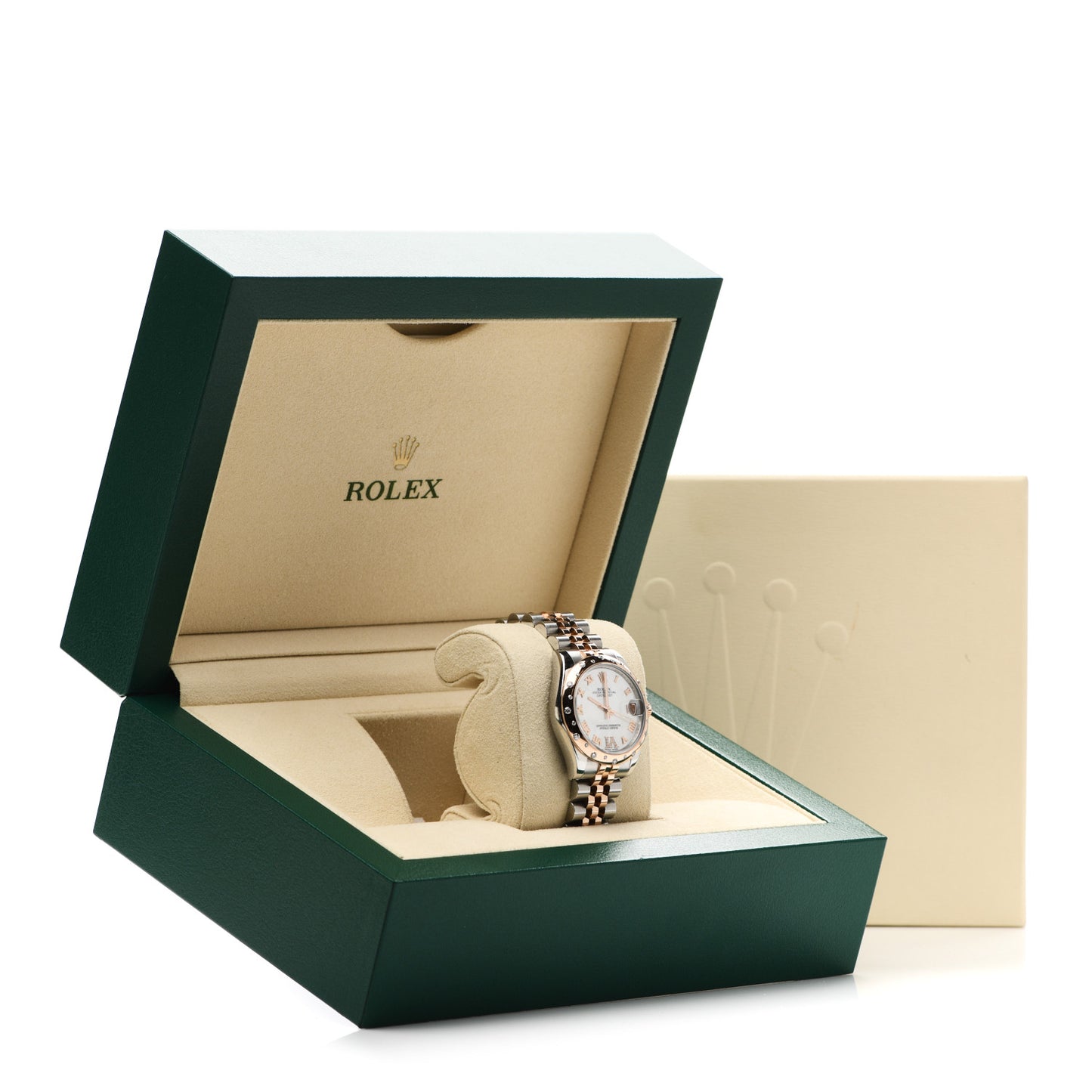 Stainless Steel 18K Everose Gold Diamond Mother of Pearl 31mm Oyster Perpetual Datejust Watch Roman 178341