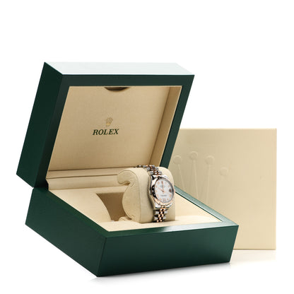 Rolex Stainless Steel 18K Everose Gold Diamond Mother of Pearl 31mm Oyster Perpetual Datejust Watch Roman 178341 5 of 5