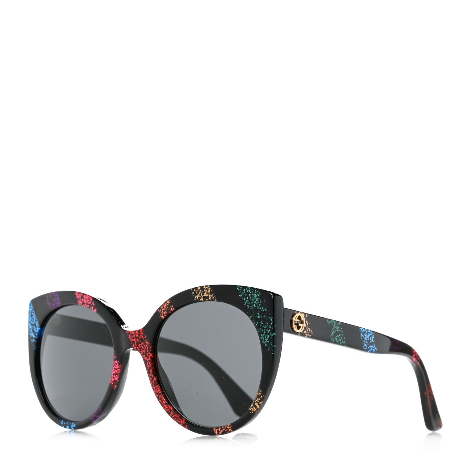 Gucci Glitter Acetate Cat Eye Sunglasses GG0325S Black 1 of 7