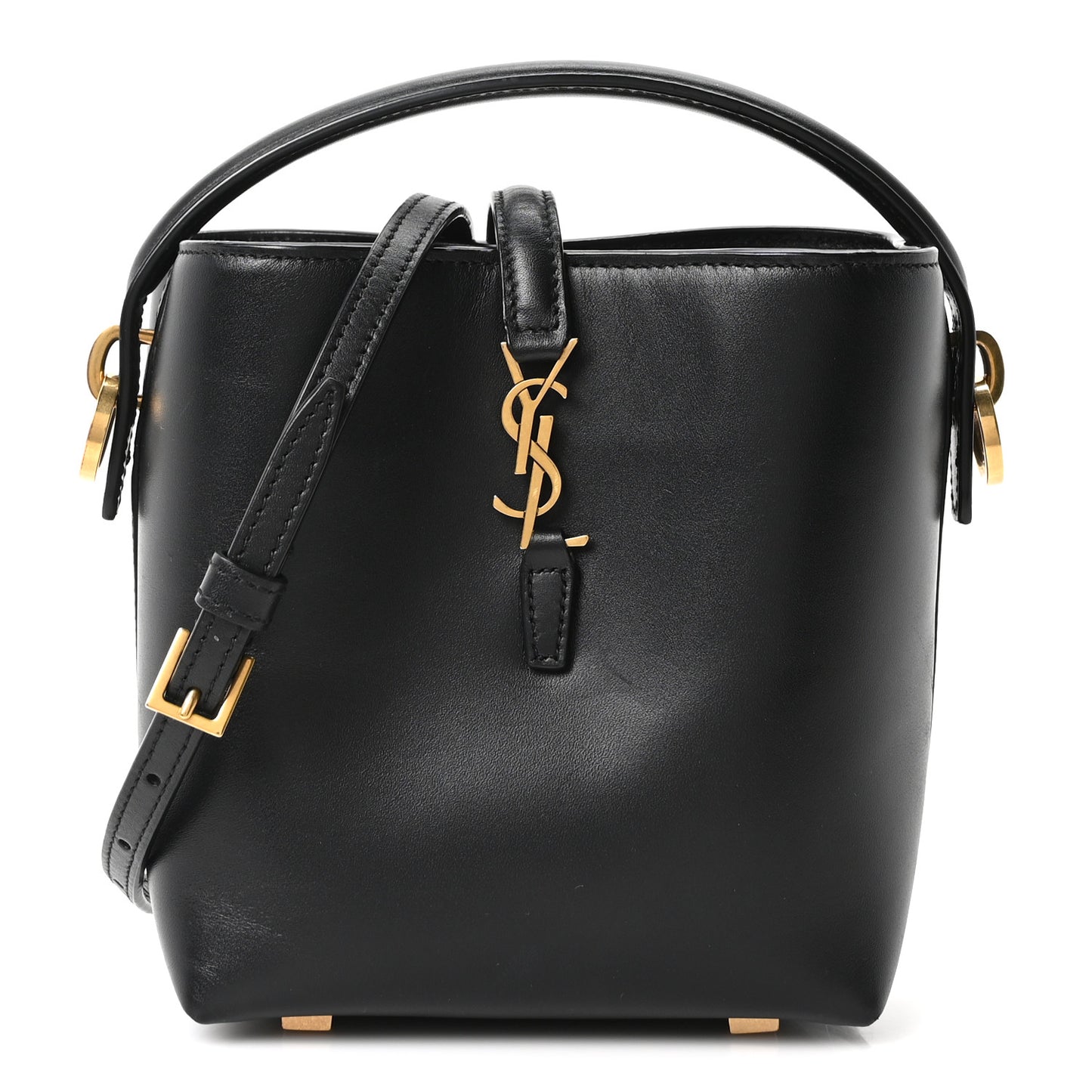 Shiny Calfskin Le 37 Mini Bucket Bag Black