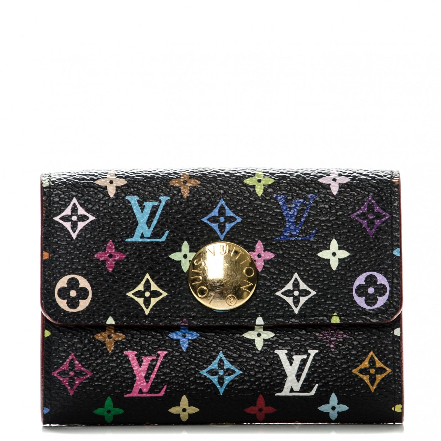 Monogram Multicolor Business Card Holder Black