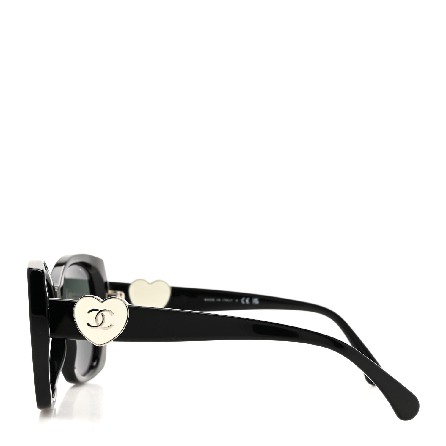 Chanel Acetate Square CC Heart Sunglasses 5519 Black 3 of 8