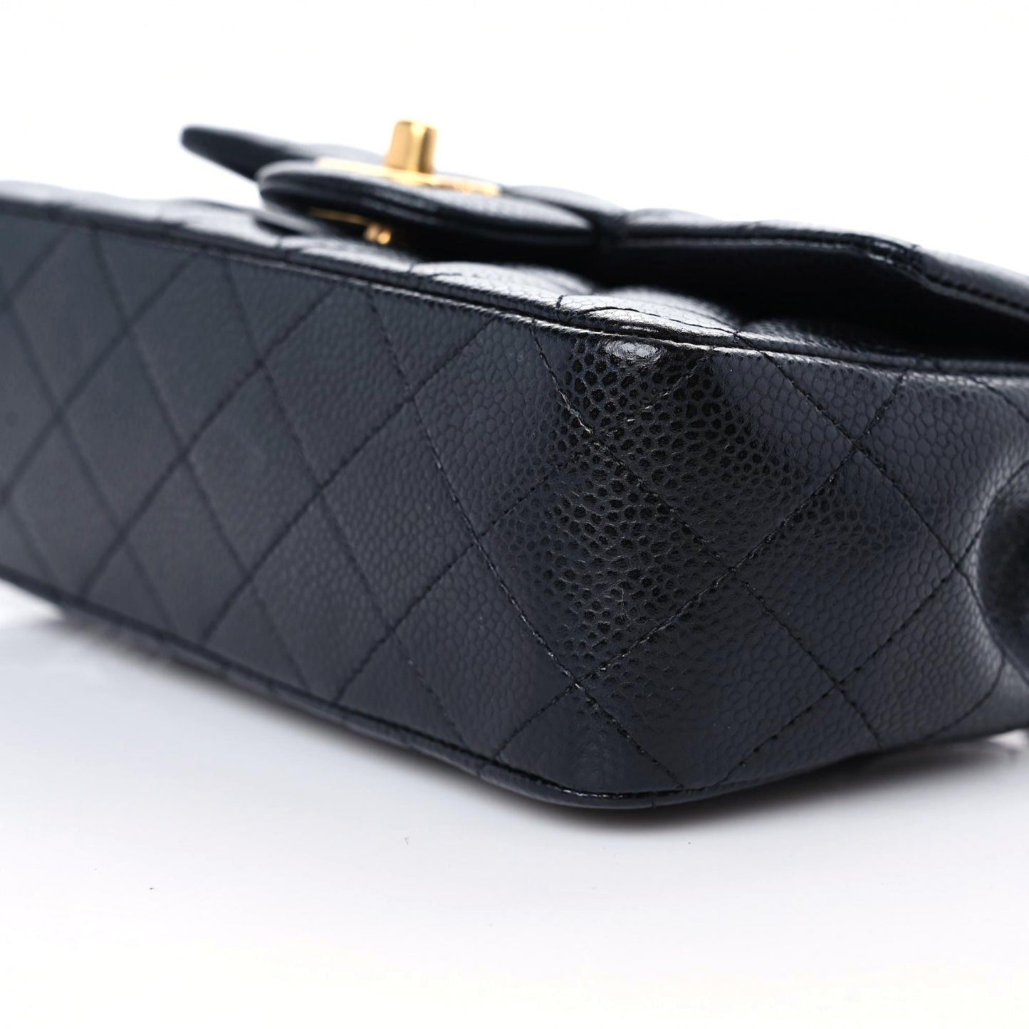 Caviar Quilted Mini Rectangular Flap Black