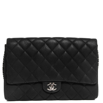 Chanel Iridescent Caviar Quilted Clutch With Chain Flap Black 1 of 8