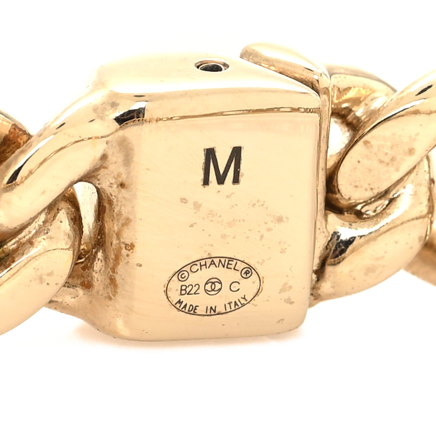 Metal CC Chain Link Choker Necklace M Gold