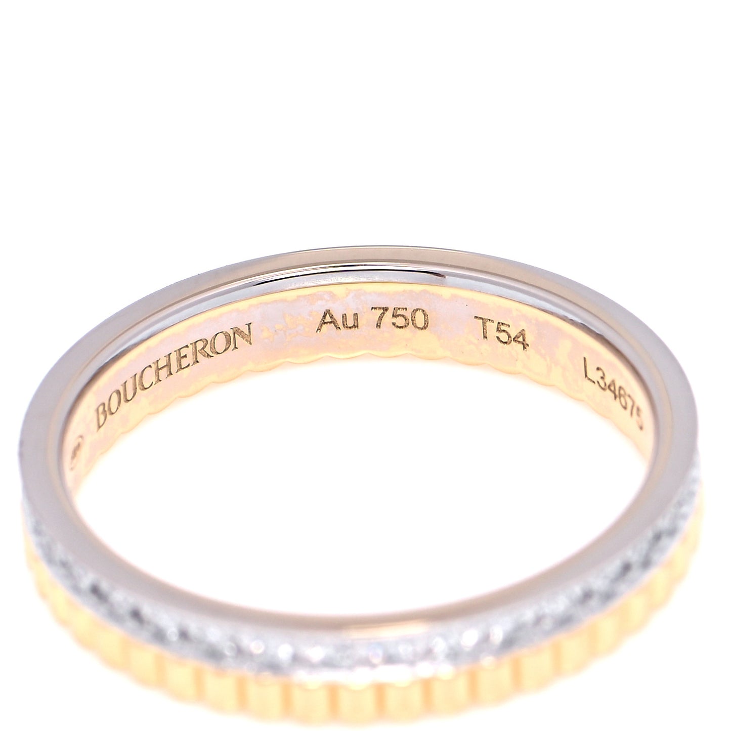 18K Yellow White Gold Diamond Quatre Radiant Wedding Band Ring 54 7