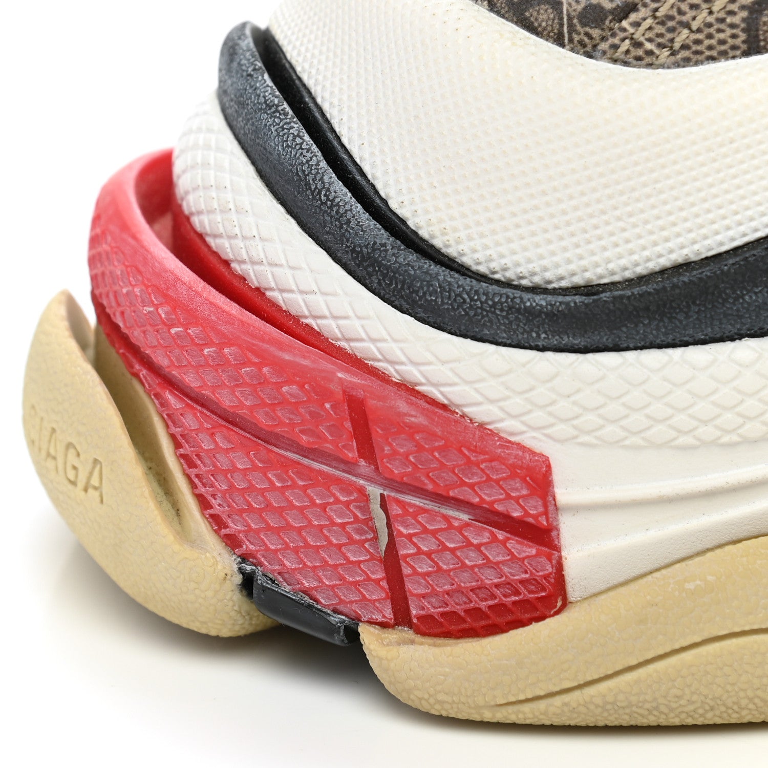 Balenciaga X GUCCI GG Supreme Monogram Allover Logo Womens Triple S Sneakers 38 Beige Ebony Mystic White 11 of 11
