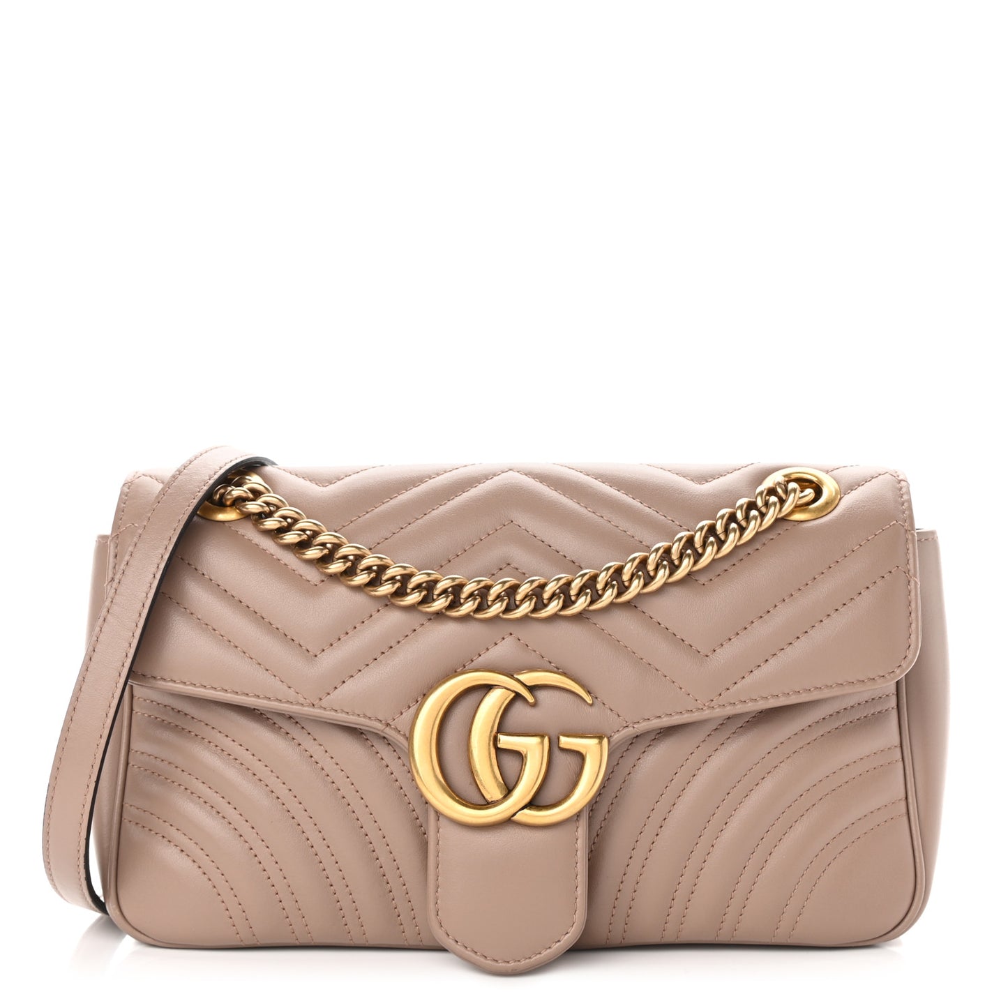 Calfskin Matelasse Small GG Marmont Shoulder Bag Porcelain Rose