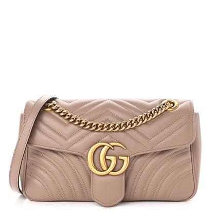 Gucci Calfskin Matelasse Small GG Marmont Shoulder Bag Porcelain Rose 1 of 10