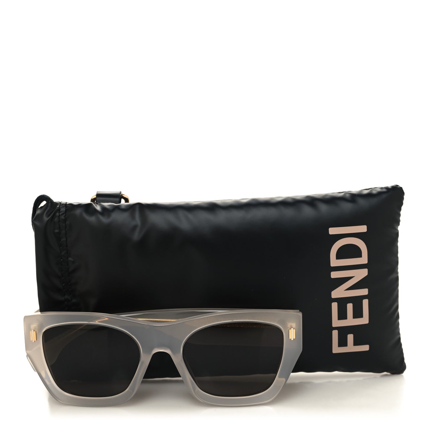 Acetate Fendi Roma Square Sunglasses FE40100I White
