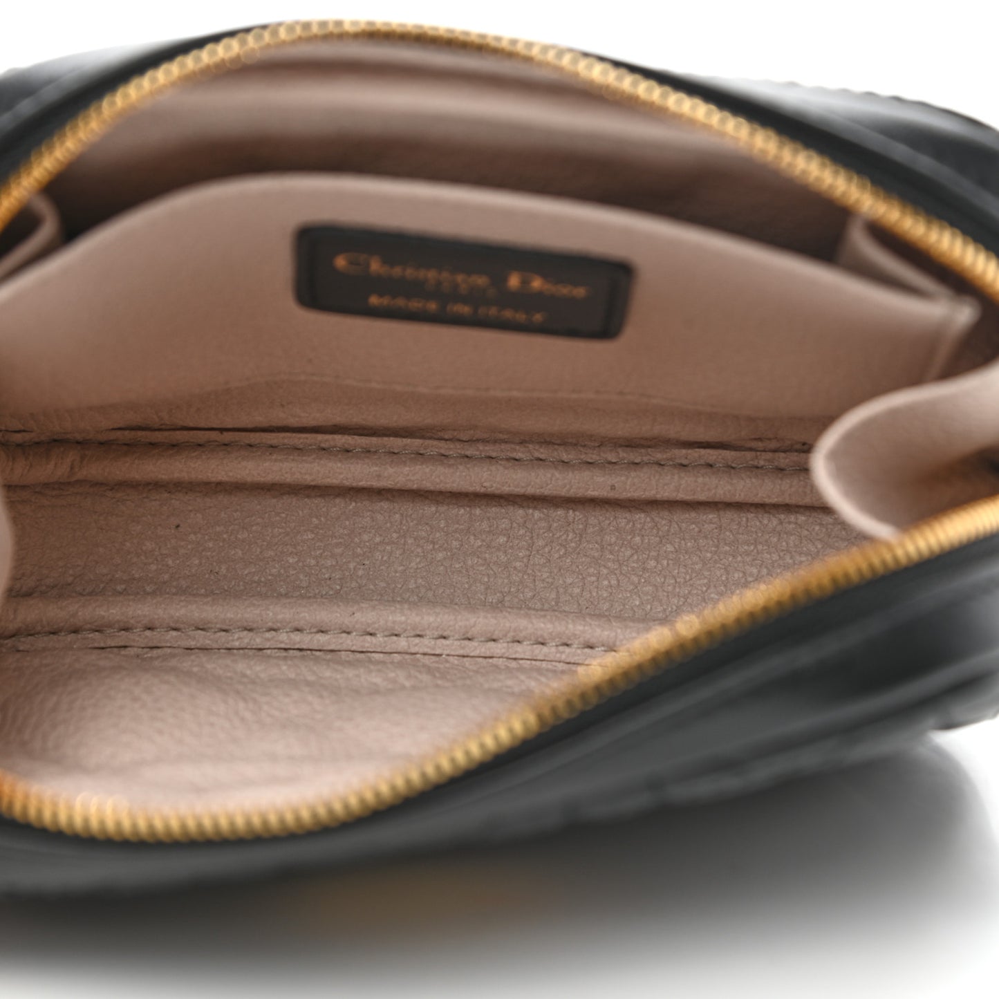 Lambskin Cannage Small Caro Zipped Pouch Black