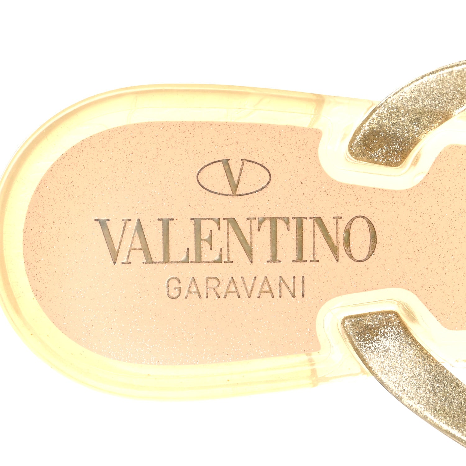 Valentino Garavani PVC Jelly Glitter Rockstud Bow Thong Sandals 38 Oro 7 of 7