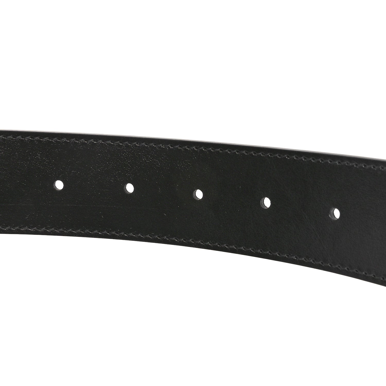 Gucci GG Supreme Monogram Plutone Calfskin Palladium Double G Reversible 37mm Belt 115 46 Black 6 of 6