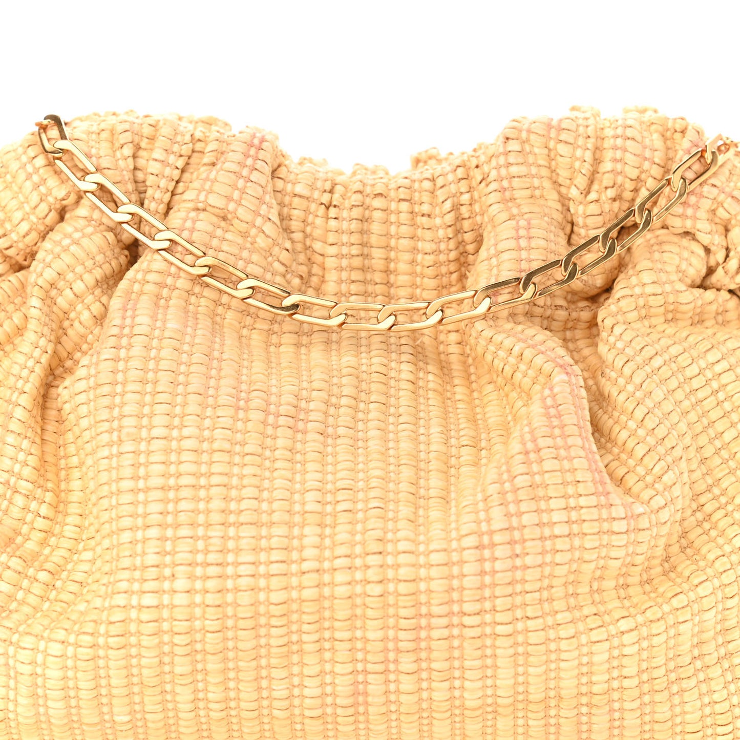 Woven Raffia Mini Cloud Chain Clutch Natural