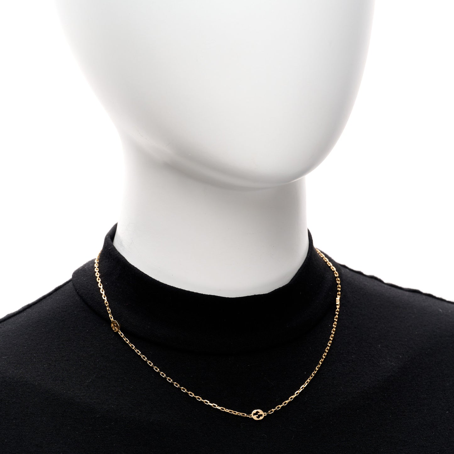 18K Yellow Gold Running GG Station Necklace