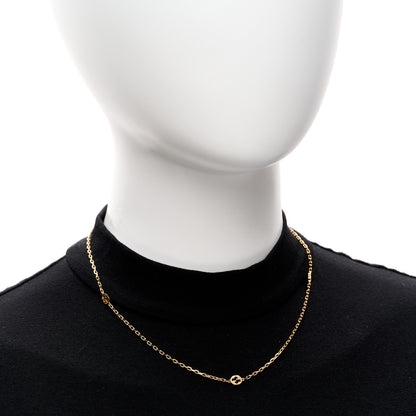 Gucci 18K Yellow Gold Running GG Station Necklace 2 of 5