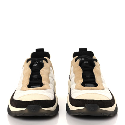 Chanel Mesh Suede Calfskin Quilted Sneakers 37 White Ivory 2 of 8