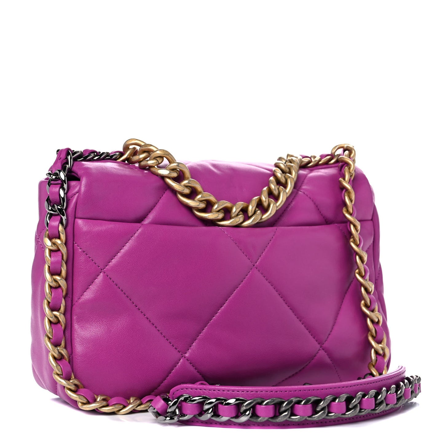 Lambskin Quilted Medium Chanel 19 Flap Purple